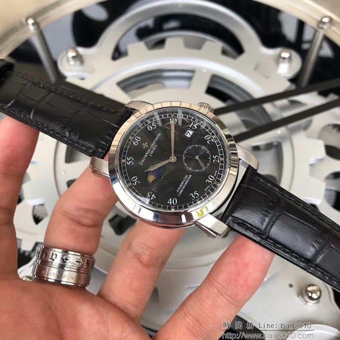 江詩丹頓 Vacheron Constantin 大氣爆款 頂級機械機芯 真牛皮錶帶 精品男士腕表  wssb4858